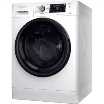 Whirlpool FFWDD1076258B pesukone-kuivausrumpu vapaasti seisova edestä täytettävä valkoinen