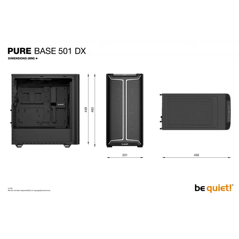 Tietokonekotelo be quiet! Pure Base 501 DX musta Midi Tower