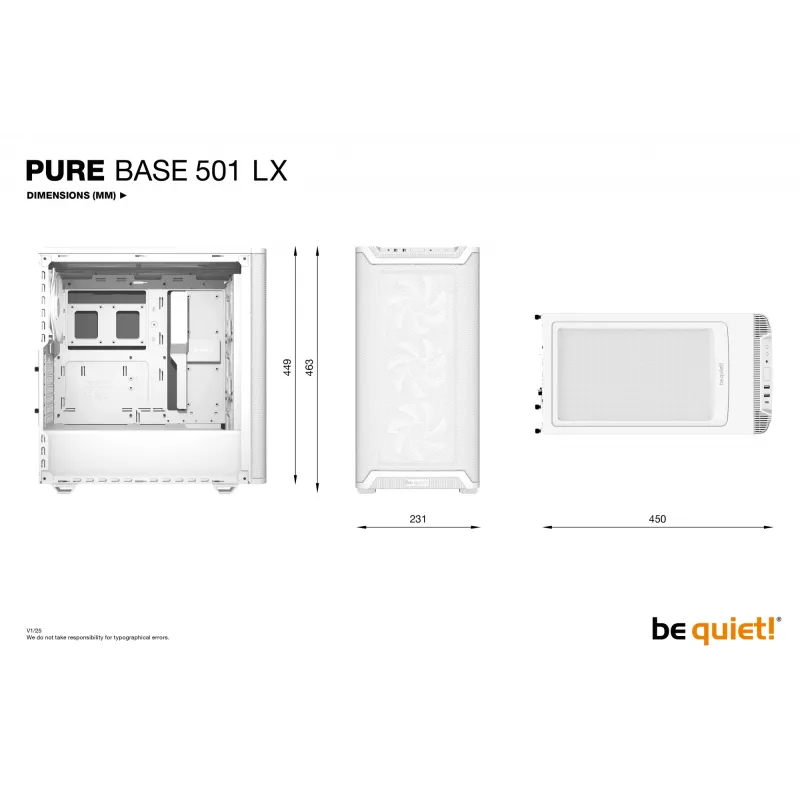 PC-kotelo be quiet! Pure Base 501 LX White Midi Tower