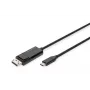 DIGITUS USB Type-C - DisplayPort kaksisuuntainen, enimmäistarkkuus 8K 30 Hz, pituus 2 m, musta