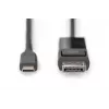 DIGITUS USB Type-C - DisplayPort kaksisuuntainen, enimmäistarkkuus 8K 30 Hz, pituus 2 m, musta