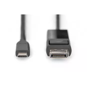 DIGITUS USB Type-C - DisplayPort kaksisuuntainen, enimmäistarkkuus 8K 30 Hz, pituus 2 m, musta