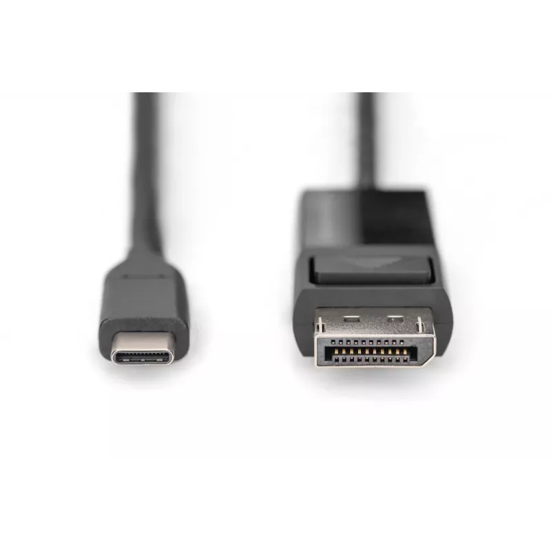 DIGITUS USB Type-C - DisplayPort kaksisuuntainen, enimmäistarkkuus 8K 30 Hz, pituus 2 m, musta