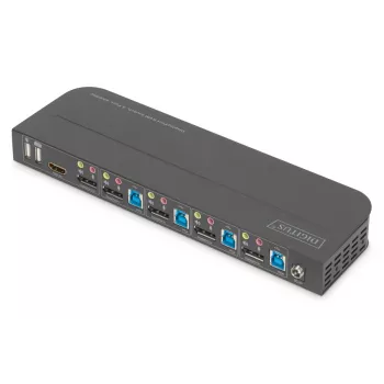 DIGITUS KVM-kytkin 4x1 DP DP/HDMI Out USB 4Kx2K 60Hz