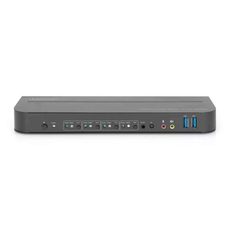 DIGITUS KVM-kytkin 4x1 DP DP/HDMI Out USB 4Kx2K 60Hz