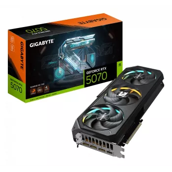 GIGABYTE GeForce RTX 5070 GAMING OC 12G -näytönohjain - 12 GB GDDR7, 192 bit, PCI-E 5.0, 2625 MHz ydin-taajuus, 3 x DP 2.1a, 1 x HDMI 2.1b, NVIDIA DLSS 4, GV-N5070GAMING OC-12GD
