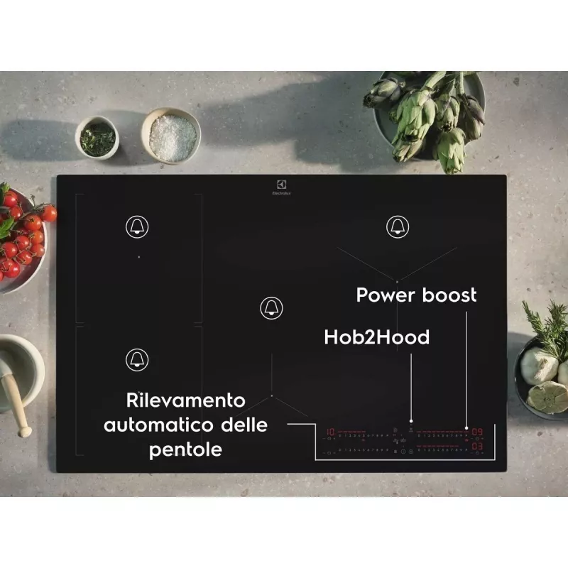 Induktioliesi Electrolux Serie 700 EIS82453, 4 aluetta 80 cm, musta lasi, Touch- & Scrollbar-ohjaus