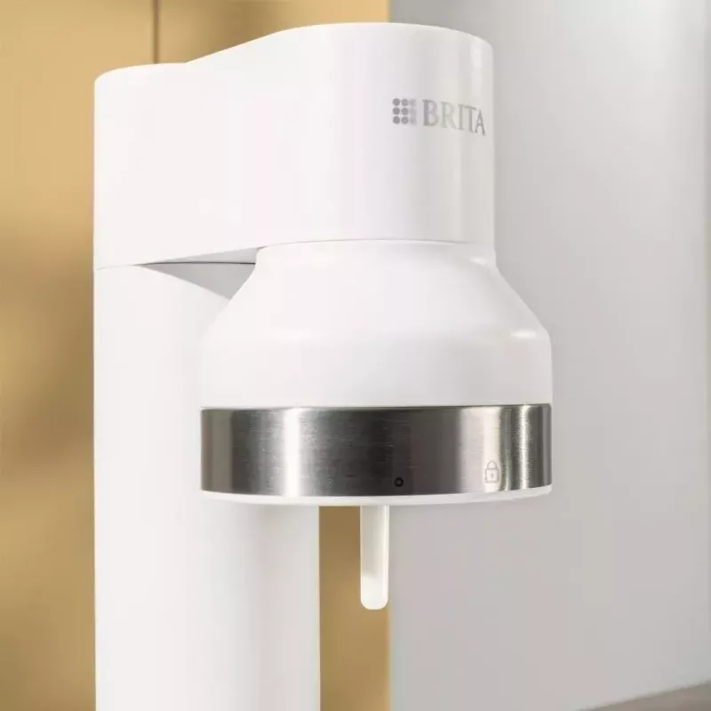 Soodavesilaite BRITA Carbonator 1046730 valkoinen — kompakti pöytähiilihapotin 2 pullolla (231×126×443 mm)