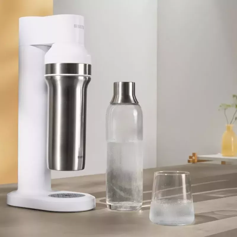 Soodavesilaite BRITA Carbonator 1046730 valkoinen — kompakti pöytähiilihapotin 2 pullolla (231×126×443 mm)