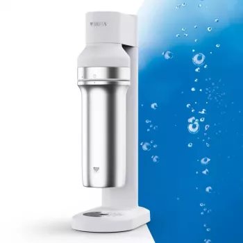 Soodavesilaite BRITA Carbonator 1046730 valkoinen — kompakti pöytähiilihapotin 2 pullolla (231×126×443 mm)