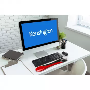Kensington ohut Duo Gel näppäimistön rannetuki – punainen, punainen, geeli, termoplastinen polyuretaani (TPU), Kiina, MIL-STD-810H Method 504.3 nesteiden aiheuttama kontaminaatio, 490 mm, 95 mm