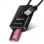 SSD-kotelo AXAGON ADM2-AM USB-A 10 Gbit/s yksittäiselle M.2 NVMe/SATA-asemalle, USB 3.2 Gen 2, 10 cm kaapeli, musta