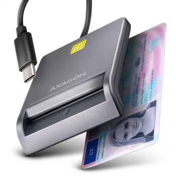 Kortinlukija Axagon CRE-SM3TC USB 2.0 Type-C harmaa SmartMedia