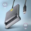 Kortinlukija Axagon CRE-SM3TC USB 2.0 Type-C harmaa SmartMedia