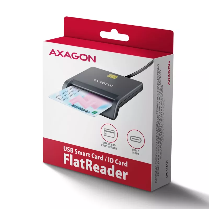 Kortinlukija Axagon CRE-SM3TC USB 2.0 Type-C harmaa SmartMedia