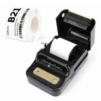 Tarratulostin NIIMBOT B21S musta — kompakti Bluetooth-rullatulostin, 50 mm tulostusleveys, 60 mm/s, Li-Ion 1200 mAh