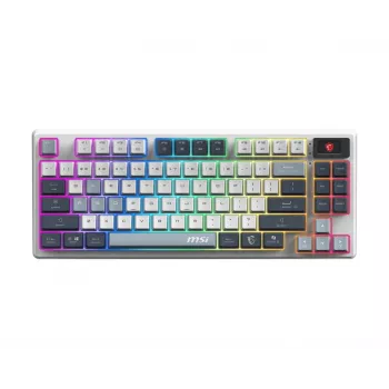 Mekaaninen Tenkeyless-pelikannettava näppäimistö MSI FORGE GK600 TKL Wireless USB + Bluetooth QWERTY UK English RGB sininen/valkoinen