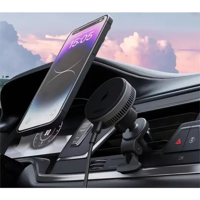 Aukey Mag Fusion Dash Pro HD-MC13A Qi2 15 W langaton autolaturi telineellä ja jäähdytyksellä