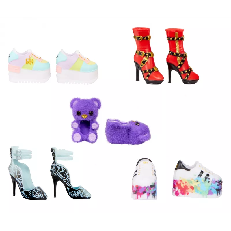 Rainbow High Accessories Studio Series 1, S valikoima PDQ-näytössä nukenkenkiä