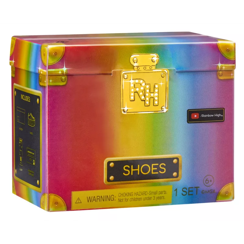 Rainbow High Accessories Studio Series 1, S valikoima PDQ-näytössä nukenkenkiä