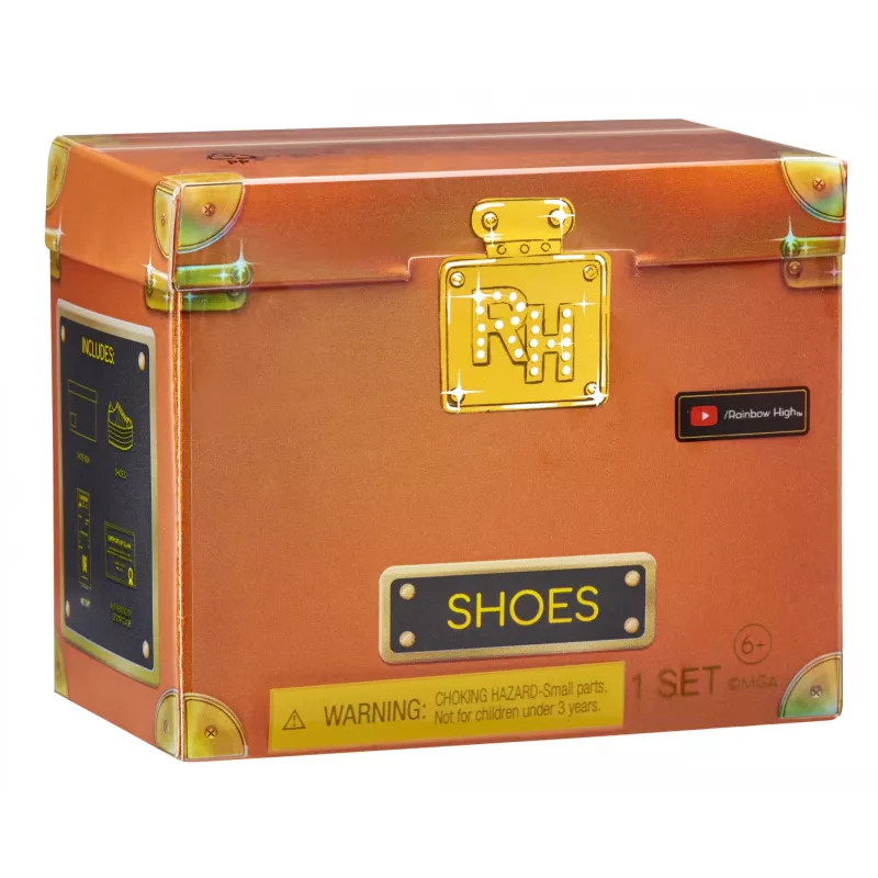 Rainbow High Accessories Studio Series 1, S valikoima PDQ-näytössä nukenkenkiä