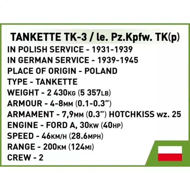 Cobi Blocks Tankette TK-3 rakennussarja – 323 osaa