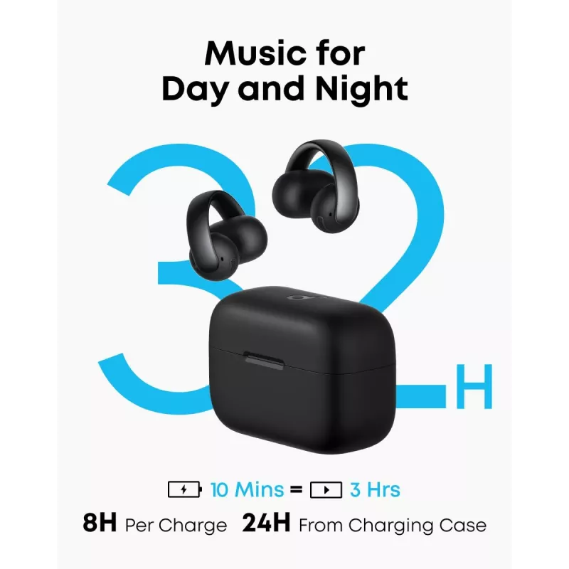 ANKER nappikuuloke - Soundcore Aeroclip - musta