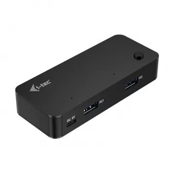 i-tec universaali KVM-keskitin 2x USB-C 2x USB-A 3.0 5000 Mbit/s musta