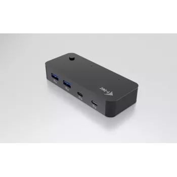 i-tec universaali KVM-keskitin 2x USB-C 2x USB-A 3.0 5000 Mbit/s musta
