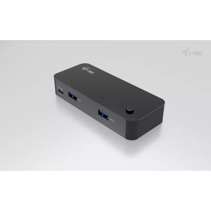 i-tec universaali KVM-keskitin 2x USB-C 2x USB-A 3.0 5000 Mbit/s musta