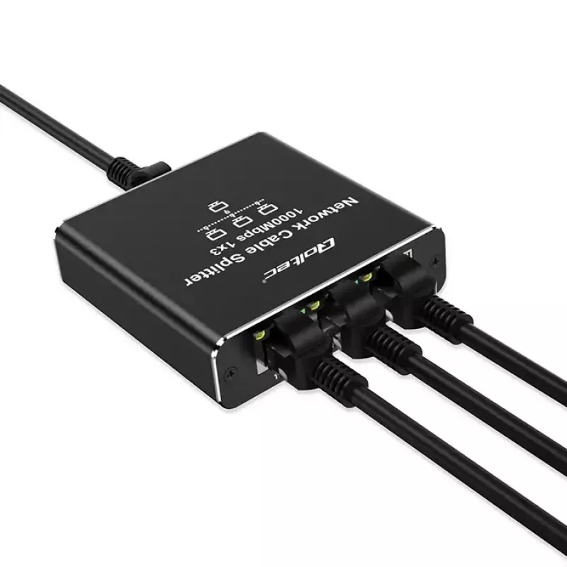 Ethernet-jakaja QOLTEC 52294 1x3 RJ45 USB-C-virtatulolla