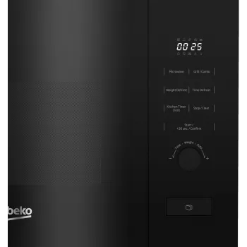 Kalusteisiin asennettava mikroaaltouuni grillillä BEKO BMGB20212B, 800 W, 20 L, kiertonuppi & painikkeet, 24,5 cm kiertolevy, musta
