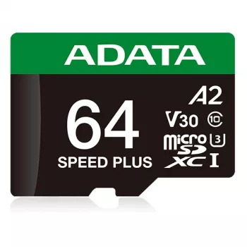 MicroSDXC-kortti ADATA Speed Plus 64 GB UHS Class 3 malli UD64GUI3V30A2SP-RA1