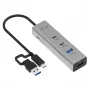 i-tec Metal Universal Charging HUB 2xUSB-C + 2x USB-A portti + Power Delivery 85W
