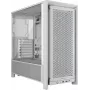 PC-kotelo CORSAIR FRAME 4000D RS Midi Tower valkoinen — ATX, karkaistu lasi, 3x120mm etutuulettimet, tukee 360/240/140mm jäähdyttimiä