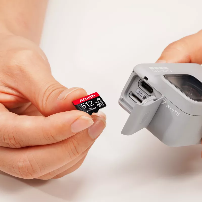 MicroSDXC-muistikortti ADATA 512GB UHS‑I U3 V30 Class 10 A2, 100/85 MB/s, vedenpitävä