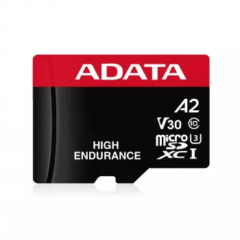MicroSDXC-muistikortti ADATA 64GB UHS‑I U3 V30 Class 10 — 100/80 MB/s (musta/punainen)