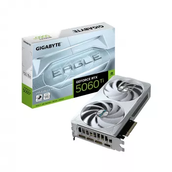 GIGABYTE GeForce RTX 5060 Ti EAGLE OC ICE 8G näytönohjain – 8 GB GDDR7, 128-bittinen, PCI-E 5.0, 2617 MHz ydin kellotaajuus, 3 x DisplayPort, 1 x HDMI, GV-N506TEAGLEOC ICE-8GD