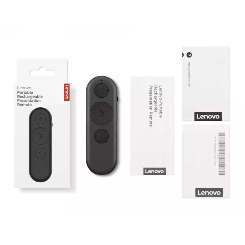 Lenovo kannettava ladattava esityskaukosäädin, Bluetooth, musta