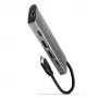 Axagon HMC-5G21 USB 10Gbps-keskitin, 2x USB-A, 2x USB-C, HDMI 4k/30Hz, PD 60W, USB-C-kaapeli