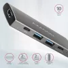 Axagon HMC-5G21 USB 10Gbps-keskitin, 2x USB-A, 2x USB-C, HDMI 4k/30Hz, PD 60W, USB-C-kaapeli