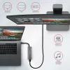 Axagon HMC-5G21 USB 10Gbps-keskitin, 2x USB-A, 2x USB-C, HDMI 4k/30Hz, PD 60W, USB-C-kaapeli