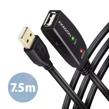 Axagon ADR-207 USB-jatkokaapeli 7,5 m USB 2.0 musta
