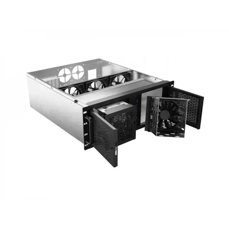 Rack-kotelo Lanberg SC01-5204-12B 4U musta 5 tuuletinta