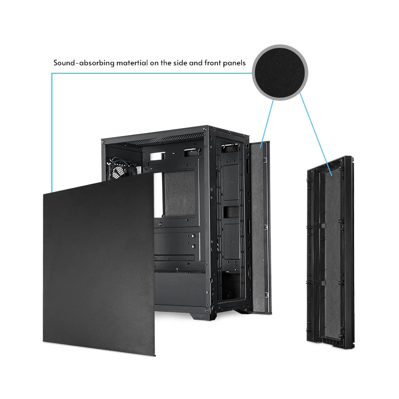 Chieftec AS-02B-OP tietokonekotelo Midi Tower musta