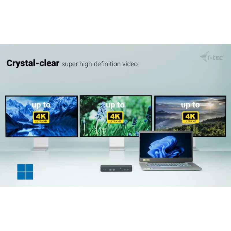 I-tec USB-C Intelligent Triple Display -telakointiasema + Power Delivery 100W