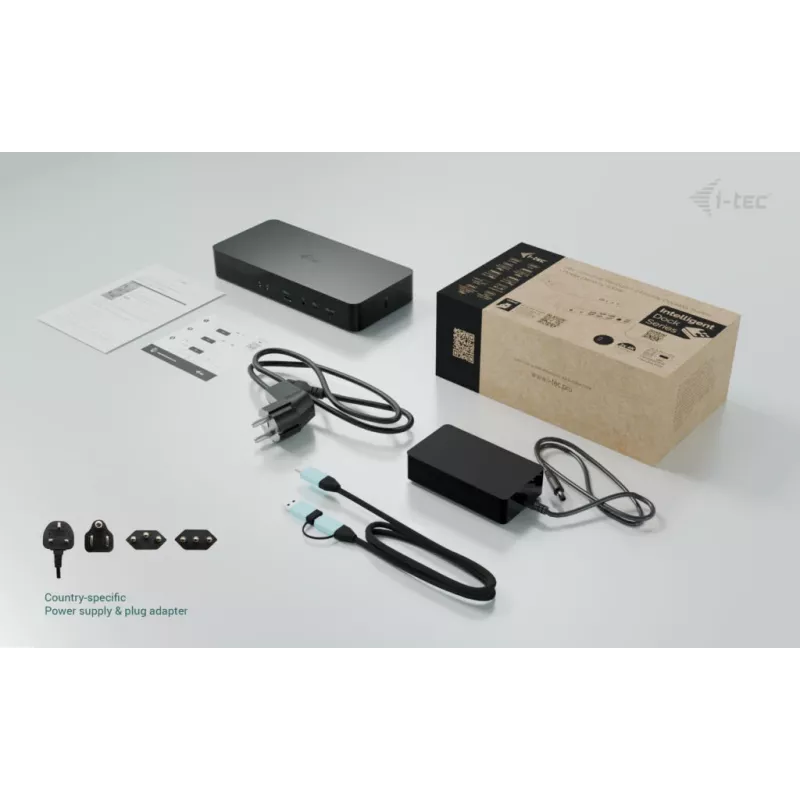 Telakointiasema i-tec CAINTGDUAL4KDOCPD Dual Display Power Delivery 100W