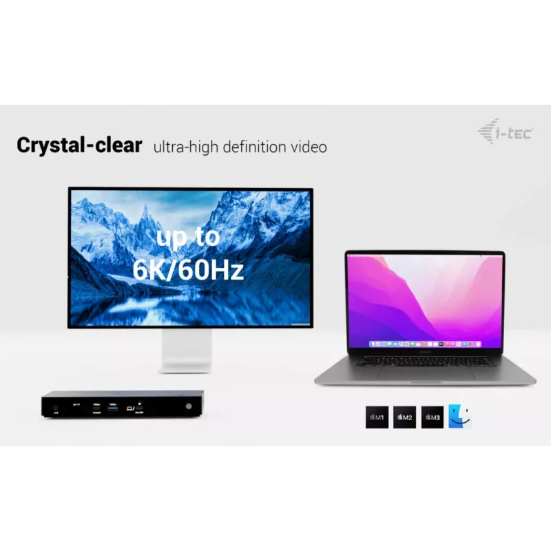 i-tec Thunderbolt4 Triple Display -telakointiasema + Power Delivery 96W