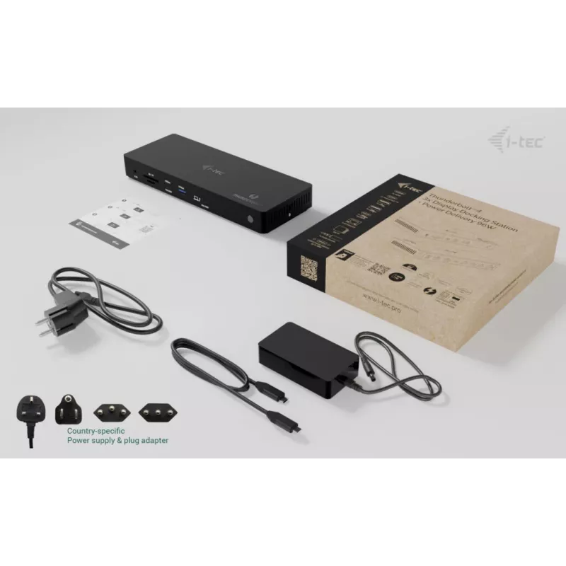 i-tec Thunderbolt4 Triple Display -telakointiasema + Power Delivery 96W