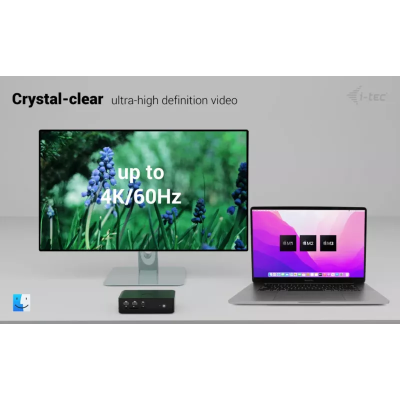 i-tec Thunderbolt5 Quattro Display -telakointiasema, 5x USB, 2,5 GLAN + Power Delivery 140W